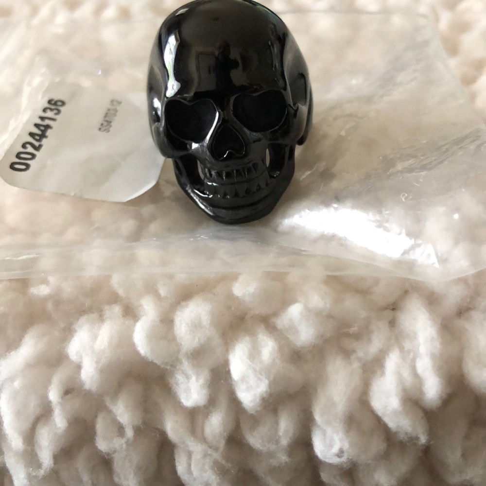 Size 12 Black Stainless Steel Skull Ring